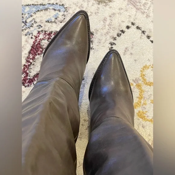 Free People Stevie Cowboy boots in Olive/Coffee Leather Size 39 - Picture 10 of 17